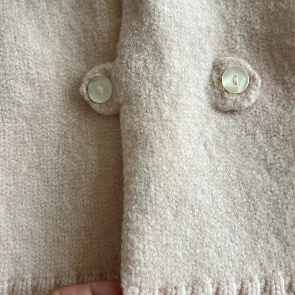 Le Guignol Baby Pink Knit Cardigan Sweater Double Breasted‎ 12M Peach - Picture 3 of 7